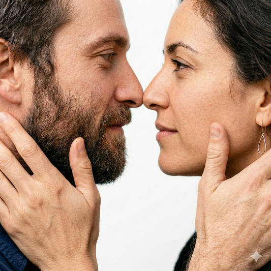 a couple looking at each other