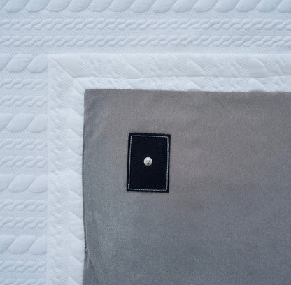 Close-up of a quilted  grounding blanket