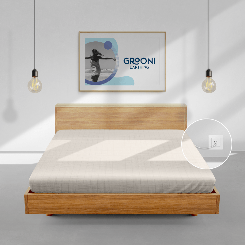 Earthing & Grounding Flat Bed Sheet Beige - Organic Cotton - Grooni Earthing